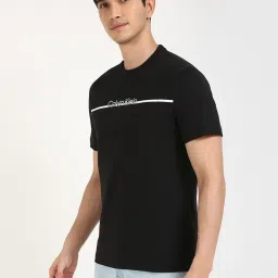 Calvin Klein Jeans Black Cotton Regular Fit T-Shirt image 3
