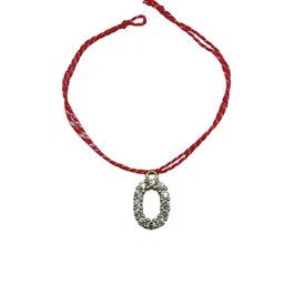 Digital Dress Room O Letter Initial American Diamond Studded Thread Rakhi image 3