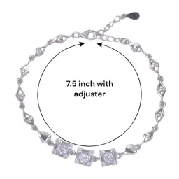 Taraash 925 Sterling Silver Square Shape with CZ Stone Bracelet For Women image 3