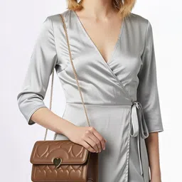 DressBerry Textured Structured Shoulder Bag with Quilted Detail-picture-33
