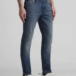 Jack & Jones Medium Blue Denim Cotton Regular Fit Jeans image 3