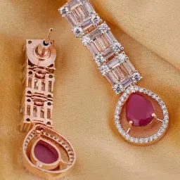 Saraf RS Jewellery Ruby American Diamond studded drop Earrings-image-66