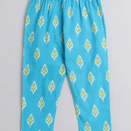 The Magic Wand Kids Blue Cotton Printed Kurta Set image 3