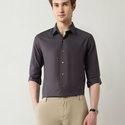 Arrow New York Men Slim Fit Textured Spread Collar Cotton Formal Shirt-picture-28