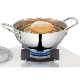 Borosil Silver Stainless Steel Deep Kadai with Lid (1800 ml) - Set of 1-picture-12