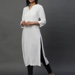 Aurelia White Straight Kurta image 3
