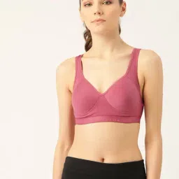 Lady Lyka Pink Non Wired Padded Sports Bra-picture-45