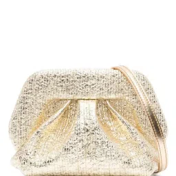 Themoire Gold Gea Crumpled Laminated Clutch image 3