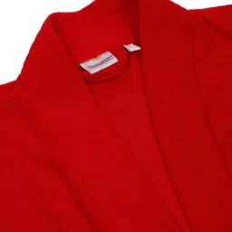 Creeva Red Micro Terry 120 GSM Melodious Kids Bathrobe 3-4 Yrs image 3