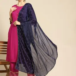 Saadgi Navy Embellished Dupatta-picture-12