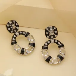 Saraf RS Jewellery Silver Statement Brass Earrings for Women image 3