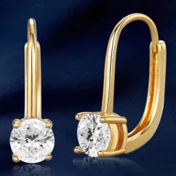 Peora Gold Plated Cubic Zirconia Studded Fancy Hoop Earrings-picture-13