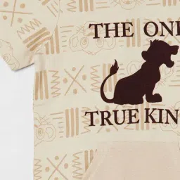 Fame Forever by Lifestyle Kids Beige Regular Fit Printed Cotton T-Shirt image 2