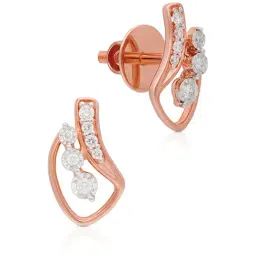 Malabar Gold and Diamonds 18k Rose Gold Diamond Stud Earrings-picture-27