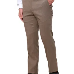 Raymond Brown Slim Fit Houndstooth Trousers image 3