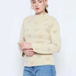 MADAME Beige Printed Sweater image 3