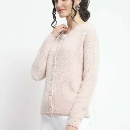 MADAME Beige Self Cardigan image 3