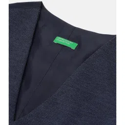 United Colors of Benetton Kids Navy Textured Waistcoat image 3