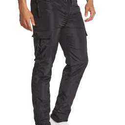 Octave Black Polyester Regular fit Solid Track Pants image 3