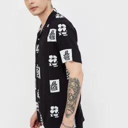 Fame Forever By Lifestyle Black Regular Fit Printed Shirt image 3