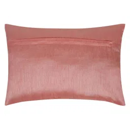 HOSTA HOMES Pink Polyester Silk Embellished Cushion Cover image 3