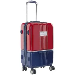 TOMMY HILFIGER Twins Pro Red & Navy 8 Wheels Medium Hard Cabin Trolley Bag image 2
