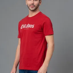 Red Tape Red Cotton Regular Fit Printed T-Shirt image 3