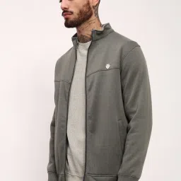 showoffff Showoff Olive Cotton Slim Fit Sweatshirt image 3