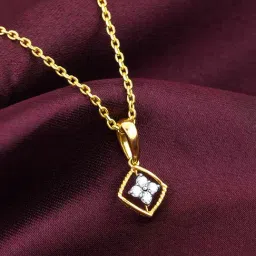 GIVA 14K Gold Classic Square Lab Grown Diamond Pendant for Women-image-11