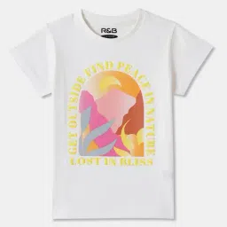 R&B Kids White Graphic Regular Fit T-Shirt-picture-24