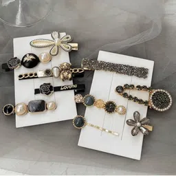 LEKZOW Women Set of 5 Embellished Tic Tac Hair Clip image 4