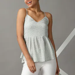 SHOWOFFFF Floral Print Georgette Peplum Top-picture-34