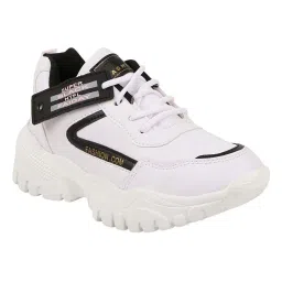 Shoetopia Kids White & Black Walking Shoes image 3