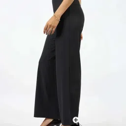 BlissClub Black Plain Mid Rise Pants image 3