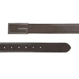 Carlton London Brown Leather Textured Casual Belt for Men image 3