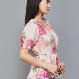 Code by Lifestyle Beige Printed Top image 3