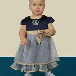 One Friday Kids Blue Printed Regular Fit Dress-picture-41