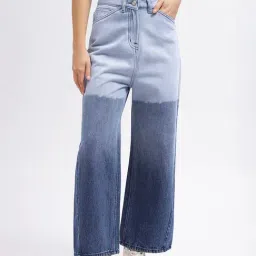 Elle Blue Cotton Color-Block Mid Rise Jeans-picture-32