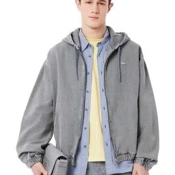 Lacoste Blue Washed Effect Denim Hooded Jacket-image-38