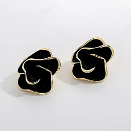 FIMBUL Gold Plated Enamelled Floral Studs-image-48