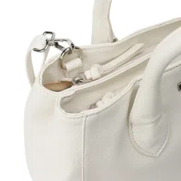Fastrack White Solid Medium Handbag image 4