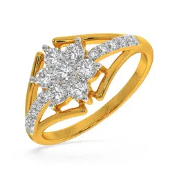 Kisna Diamond & Gold Jewellery Kora 14k (585) Diamond & Gold Ring For Women-image-4
