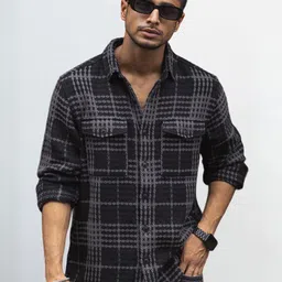 Powerlook Men Opaque Checked Casual Shirt-picture-36
