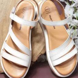 Hush Puppies by Bata Women's ELLIE White Ankle Strap Sandals-image-41