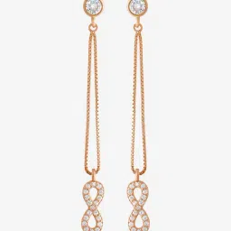 Kushal's Fashion Jewellery White Rose Gold Polished Silver Earring for Women-picture-37