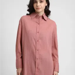 Forever 21 Dusty Pink Cotton Regular Fit Shirt-picture-35