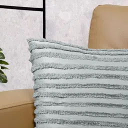 Saral Home Grey Set of 3 Striped Square Cushion Covers image 2