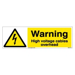 SUNSIGNS  Warning High Voltage Cables Overhead Signages Size 600x200 mm HP Print + Vinyl, SN0174-picture-29