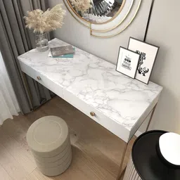 Aura Pack OF-2 Blue & White Printed Self Adhesive Wallpaper image 2