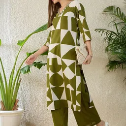 Indo Era Women Printed Regular Beads and Stones Pure Cotton Kurta with Palazzos-picture-37